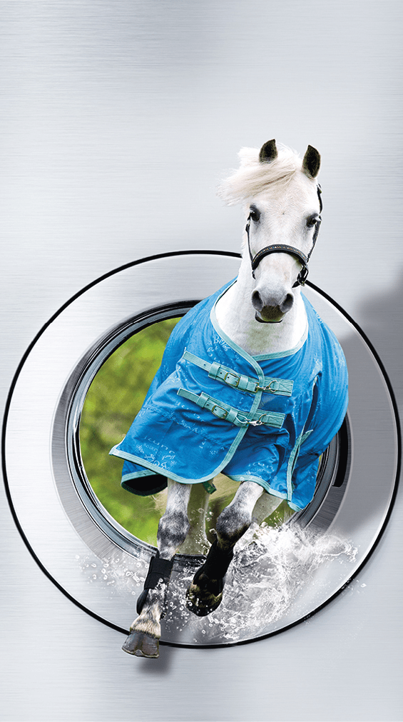 Close-up of washing machine door