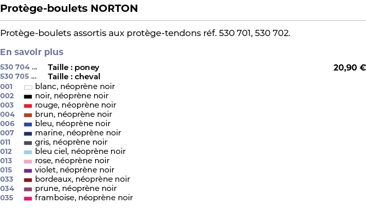 ﻿Prot ge boulets NORTON﻿ ￼ ﻿Prot ge boulets assortis aux prot ge tendons r f. 530 701, 530 702. En savoir plus ﻿ 