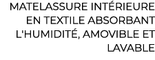 ﻿Matelassure int rieure en textile absorbant l'humidit , amovible et lavable﻿