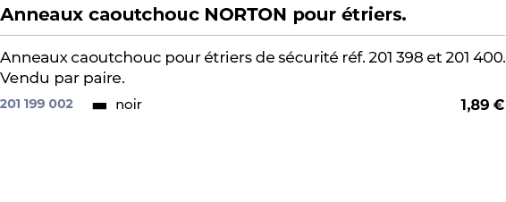 ﻿Anneaux caoutchouc NORTON pour triers.﻿ ￼ ﻿Anneaux caoutchouc pour  triers de s curit  r f. 201 398 et 201 400. Ven...