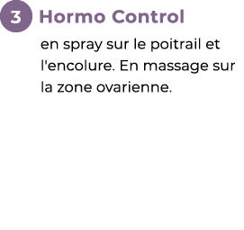 ￼ Hormo Control ﻿en spray sur le poitrail et l'encolure. En massage sur la zone ovarienne.﻿