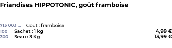 ﻿Friandises HIPPOTONIC, go t framboise﻿ ￼ ﻿﻿ 