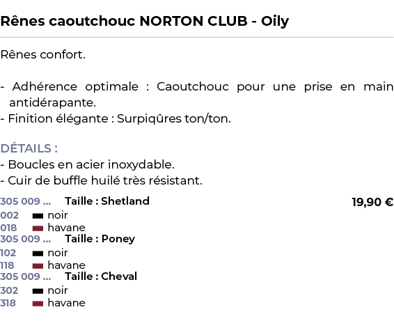  ﻿R nes caoutchouc NORTON CLUB Oily﻿ ￼ ﻿R nes confort. Adh rence optimale : Caoutchouc pour une prise en main antid r...