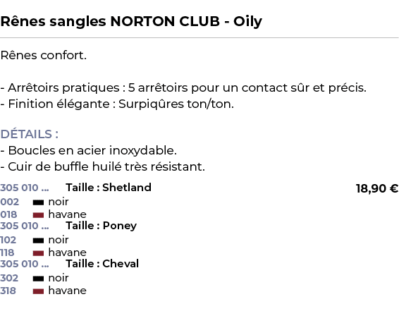  ﻿R nes sangles NORTON CLUB Oily﻿ ￼ ﻿R nes confort. Arr toirs pratiques : 5 arr toirs pour un contact s r et pr cis. ...