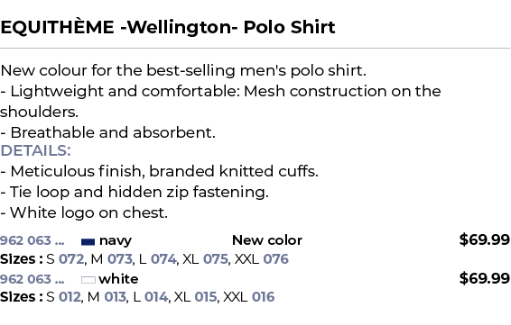  ﻿EQUITH ME Wellington Polo Shirt﻿ ￼ ﻿New colour for the best selling men's polo shirt. Lightweight and comfortable: ...