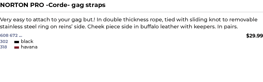 NORTON PRO Corde gag straps﻿ ￼ ﻿Very easy to attach to your gag but.! In double thickness rope, tied with sliding kn...