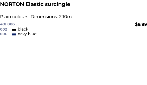 NORTON Elastic surcingle﻿ ￼ ﻿Plain colours. Dimensions: 2.10m ﻿ 