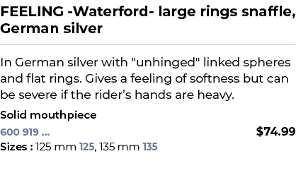 FEELING Waterford large rings snaffle, German silver﻿ ￼ ﻿In German silver with \“unhinged\" linked spheres and flat ...