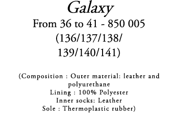 Galaxy From 36 to 41 850 005 (136/137/138/ 139/140/141) (Composition : Outer material: leather and polyurethane Linin...