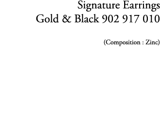 Signature Earrings Gold & Black 902 917 010 (Composition : Zinc)